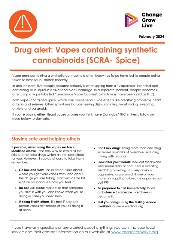 Notice detailing the incidents relating to vapes