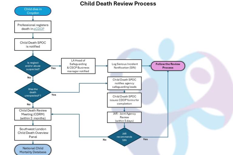 flow chart illustrating the child death review process