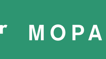 Wordmark logo with green background with text