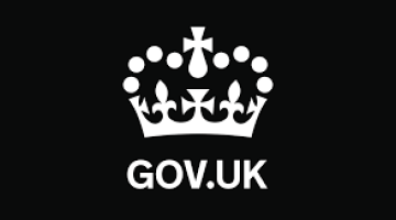 Black and white crown gov.uk logo